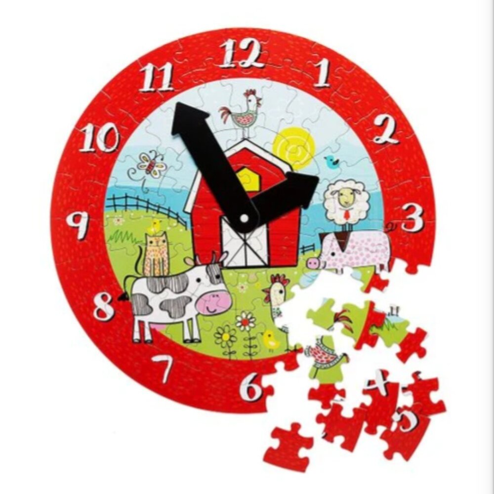 Gibby & Libby Telling Time On The Farm Clock Puzzle - Picture 1 of 6